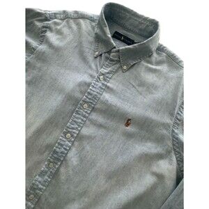 Ralph Lauren L/S Classic Fit Denim Button Front Shirt Men Extra Large Flesh Pony